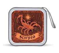 Scorpio Zodiac Sign Portable CD Case Holder 48 Capacity Travel DVD Storage Boxs Wallet Bag