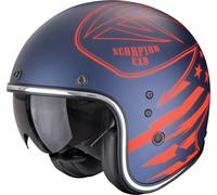 Scorpion Belfast Evo Dawg Open-Face Helmet, red-blue, size M for Men