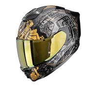 Scorpion Exo-1500 Air Apus Full-Face Helmet, black-grey-gold, size M for Men