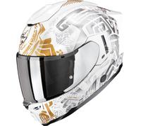 Scorpion Exo-1500 Air Apus Full-Face Helmet, white/grey/yellow, size M (57/58)