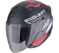 Scorpion Exo-230 Band Jet Helmet, black-red, size L for Men