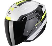 Scorpion EXO-230 Hipe Open-Face Helmet, black-white-yellow, size M for Men