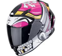 Scorpion Exo-491 Pirate Helmet, black-white-pink, size XS for Men
