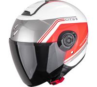 Scorpion Exo-City II Vita Open-Face Helmet, grey-white-red, size XL for Men