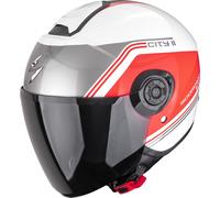 Scorpion Exo-City II Vita Open-Face Helmet, white/red/grey, size XL (60/61)