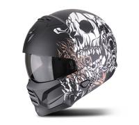 Scorpion EXO Combat II Genesis Jet Helmet, black matt/white/orange, size M (57/58)