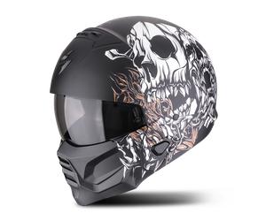Scorpion EXO-Combat II Genesis Modular Helmet Matt Black/White/GoldM Matt Black,White,Gold