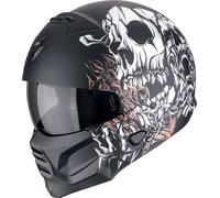 Scorpion EXO Combat II Genesis Jet Helmet, black-white-orange, size XS 54 55 for Men