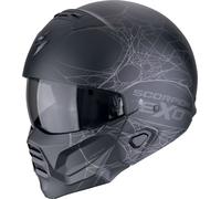 Scorpion EXO Combat II Spiderweb Jet Helmet, black-silver, size L for Men