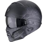 Scorpion EXO Combat II Spiderweb Jet Helmet, black-silver, size S for Men