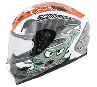 Scorpion Exo-JNR Air The4Elem Full-Face Helmet White/Blue/Orange L