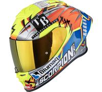 Scorpion EXO-R1 Evo II Air Aron Misano Full-Face Helmet M unisex Silver/Blue/Yellow, M