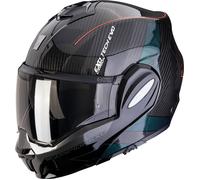 Scorpion EXO-Tech Evo Carbon Cad Flip-Up Helmet, black-red-green, size 2XL for Men