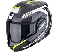 Scorpion EXO Tech Evo Carbon Cosy Helmet, black-white-yellow, size L for Men