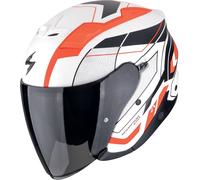 Scorpion EXO Z1 Vue Jet Helmet, black-white-red, size M for Men