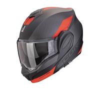 Scorpion EXO-Tech Evo Team Flip-Up Moto Motorcycle Helmet Black / Silver / Red