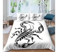 Scorpion King Duvet Cover Set 3D Printed Tribal Style Bedding Set Ultra Soft Microfiber Quilt Cover 220x230 cm for Double Bed with 2 Pillowcases with Zipper A/2405