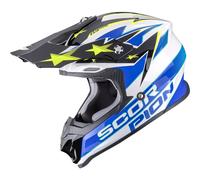 Scorpion VX-16 Evo Air Patriot Motocross Helmet, white-blue-yellow, size XS for Men