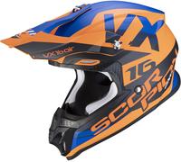 Scorpion VX-16 Air X-Turn Motocross Helmet, blue-orange, size S for Men