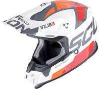 Scorpion VX-16 Evo Air Analog Motocross Helmet, white-red-orange, size 2XL for Men