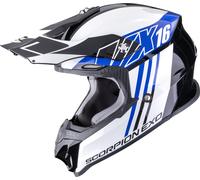 Scorpion VX-16 Evo Air Lignes Motocross Helmet, black-white-blue, size XL for Men