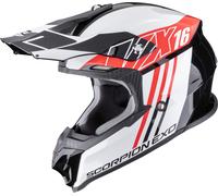 Scorpion VX-16 Evo Air Lignes Motocross Helmet, black-white-red, size M for Men