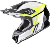 Scorpion VX-16 Evo Air Lignes Motocross Helmet, black-white-yellow, size M for Men