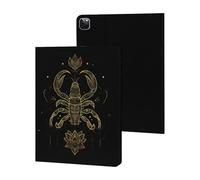 Scorpion with Lotuses Mandala Stylish Tablet Case Leather Protective Cover Compatible with IPad/iPad Pro 2020/2021/2022 (12.9in)