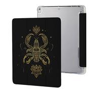 Scorpion with Lotuses Mandala Stylish Tablet Case with Pen Holder Leather Protective Cover Compatible with IPad/IPAD Pro (10.5in) /IPAD Air3(10.5in)