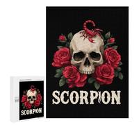 Scorpions Skulls & Roses Jigsaw Puzzle for Adults Wooden Challenging Puzzles Gift for Family Friends