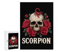 Scorpions Skulls & Roses Jigsaw Puzzle for Adults Wooden Challenging Puzzles Gift for Family Friends