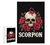 Scorpions Skulls & Roses Jigsaw Puzzle for Adults Wooden Challenging Puzzles Gift for Family Friends