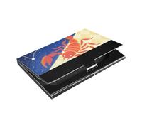 Scorpions Stars Blue Red Slim business card holders With Leather & Stainless Steel small card holder for Travel Home or Office Use