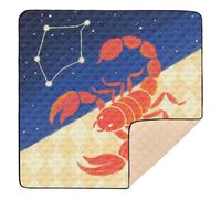 Scorpions Stars Blue Red Soft Thick Baby Play Mat for Indoor Outdoor Waterproof Kicking Mat for Baby Kids Toddlers Infants, 50'' x 50''