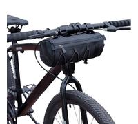 SCORYULE Back Bike Handlebar Bag, Small Bicycle Handle Bar Bag, Handy Front Bike Bags, Handlebar Storage Pouch Pack with Shoulder Strap, Little Mountain Road Bike Barrel Bag