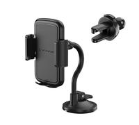 Scosche 4-in-1 Universal Suction Cup Cell Phone Holder for Car Vent/Dashboard/Console/Windshield, Adjustable Hands-Free Phone Car Mount, Cellphone Stand Compatible with iPhone 16/15/14/13/12 & Android