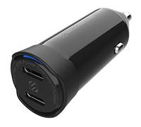 Scosche CPDCC60 PowerVolt 60W Certified Dual USB Type-C + Type C Fast Car Charger Power Delivery 3.0 with PPS for All USB-C Devices