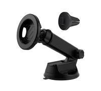 Scosche MagSafe Car Mount, Suction Cup Magnetic Windshield/Dashboard Cell Phone Holder with Vent Clip & Adjustable Flip Arm Compatible with PopSockets Grips, iPhone 16/15/14/13/12, Samsung Galaxy
