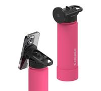 Scosche MFMS22 MagicMount Flask 22 oz Stainless Steel Water Bottle with MagSafe Phone Mount Stand, 12H Hot & 24H Cold Insulated Flask with Magnetic Phone Holder for Gym, Car, Travel, Sports 22oz, Pink