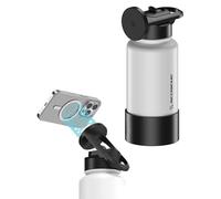 Scosche MFMS32 MagicMount Flask 32 oz Stainless Steel Water Bottle with MagSafe Phone Mount Stand, 12H Hot & 24H Cold, Insulated Flask with Magnetic Phone Holder for Gym, Travel, Sports, 32oz White