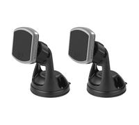 Scosche MPWD2-2PK MagicMount Pro Suction Cup Phone Holder, Magnetic Car Dashboard/Windshield Phone Mount or Desk Mount Compatible with iPhone, Galaxy, and All Android Smartphones, Black/Silver, 2 Pack