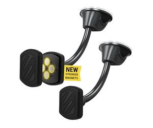 Scosche MXWDL Magnetic Cell Phone Holders for Your Car Dash/Windshield, Suction Cup Phone Holder Car Mount with Extra Strong Magnet, Thick Metal Plate Compatible with iPhone, Samsung and More, 2 Pack