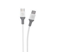SCOSCHE USB C to USB C Charger Cable Phone Charger USB Type C Charger Cable Fast Charging Strikeline Charge & Sync Braided Cable 4 Feet, White/Grey
