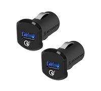 Scosche USBCQC1 18W Qualcomm Quick Charge 3.0 Car Charger Compatible with All Qualcomm 3.0, 2.0, Samsung Adaptive Fast Charge and USB Devices (Pack of 2)