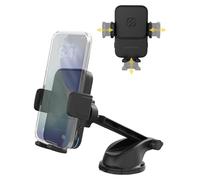 Scosche Wireless Car Charger Mount, Auto-Clamping Car Phone Holder Charger for Dashboard/Windshield with Adjustable Arm, 360° Rotation, Compatible with iPhone, Samsung, and More Android Phones