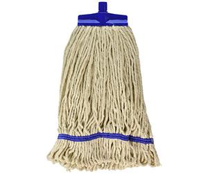 Scot Young L885 Kentucky Mop Head, 16 oz., Cotton, Blue | Abundant yarn fibers absorb liquid rapidly and trap dirt, making it ideal for high-traffic commercial floor cleaning.