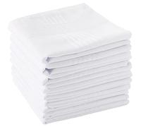 Scotamalone Men's Handkerchiefs 100% Soft Cotton White Hankie Hankerchieves, White, 12 PC