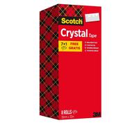 Scotch 19 mm x 33 m Crystal Tape Roll (Pack of 8)