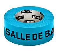 Scotch 300153G Pre-Printed Neon Adhesive Tape for Bathroom 30 mm x 50 m Blue