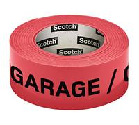 Scotch 300157G Neon Preprinted Garage Tape 30 mm x 50 m Red